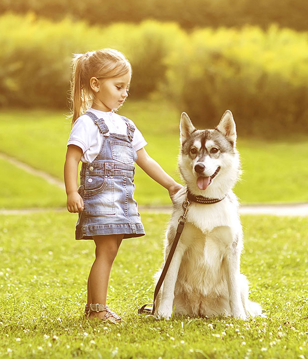 A Girl with Her Dog